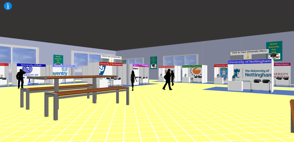 3D virtual university fair snapshot