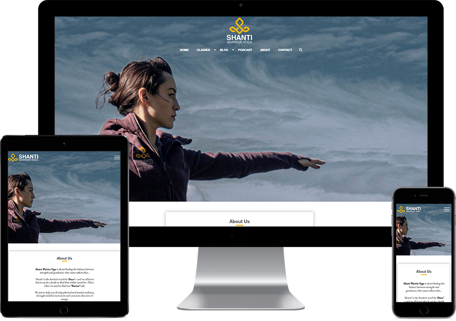 Shanti Warrior Yoga Website Mockup